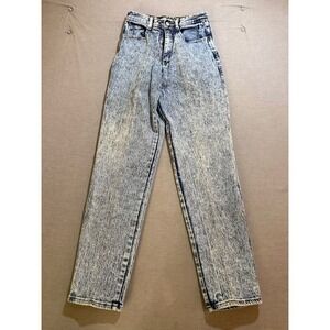 Vintage Jordache Studio Acid Wash Denim Jeans High Waisted Womens 26X30 Zip 80s.